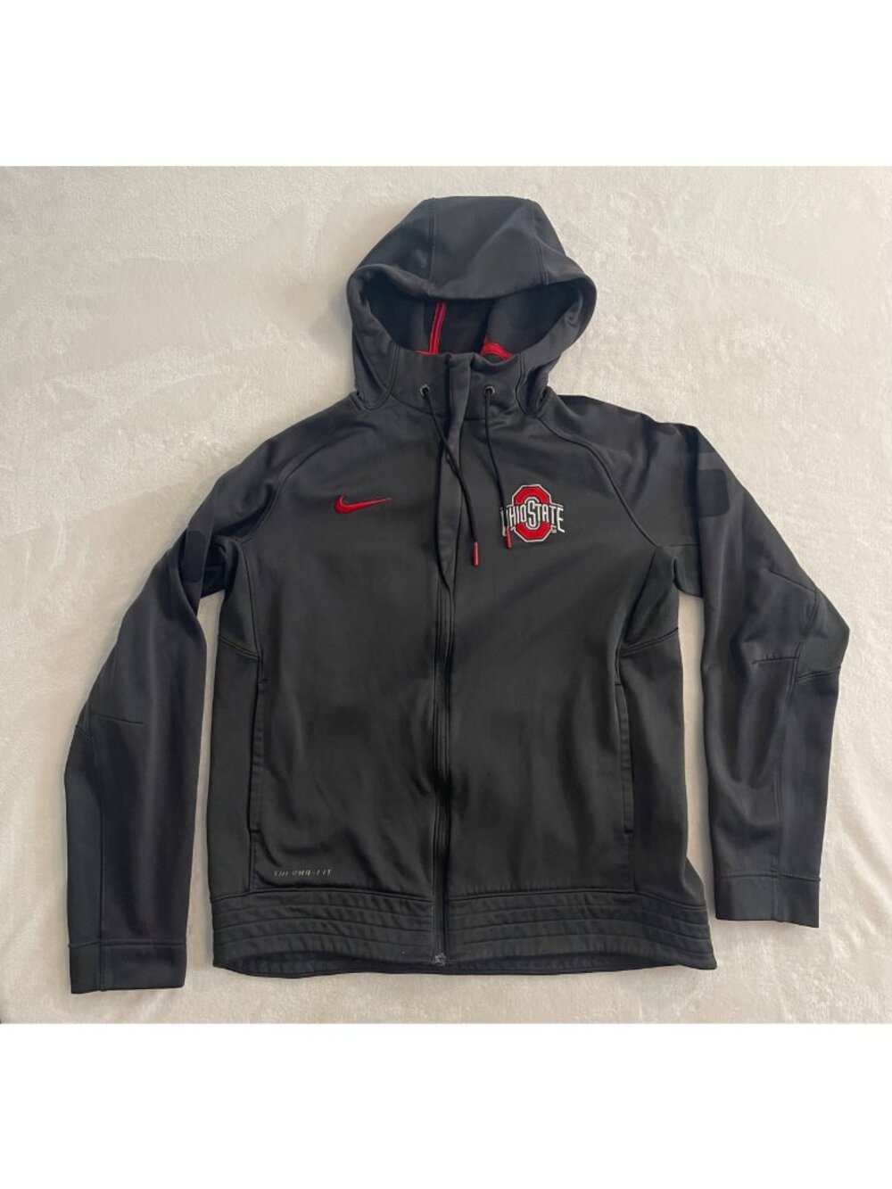 Nike Ohio State Buckeyes Therma-Fit Zip Hoodie sz Medium Gray